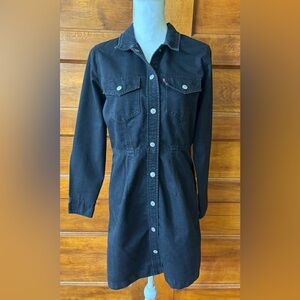 Levi's Ellie long-sleeve black denim dress